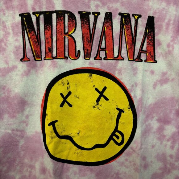 Nirvana Nevermind Smiley Face tiedye grunge Tshirt size medium - Picture 2 of 4